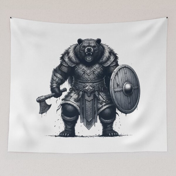Item preview, Norse Mythology Viking Warrior Bear Berserker designed and sold by TomFrontierArt.
