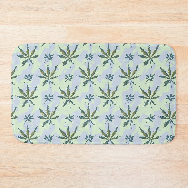 Item preview, Hemp Plant with Light Green Swirling Shapes in Background a Pattern - Minimalist - Vintage Retro Style designed and sold by Loving Nature Gifts.