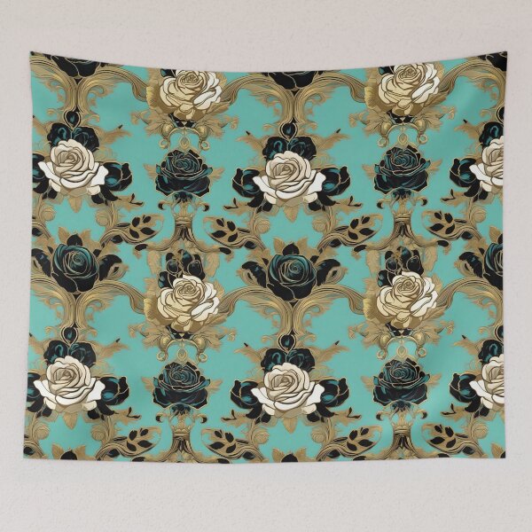 Item preview, Baroque Inspired Teal Roses designed and sold by DesignsByPrnces.