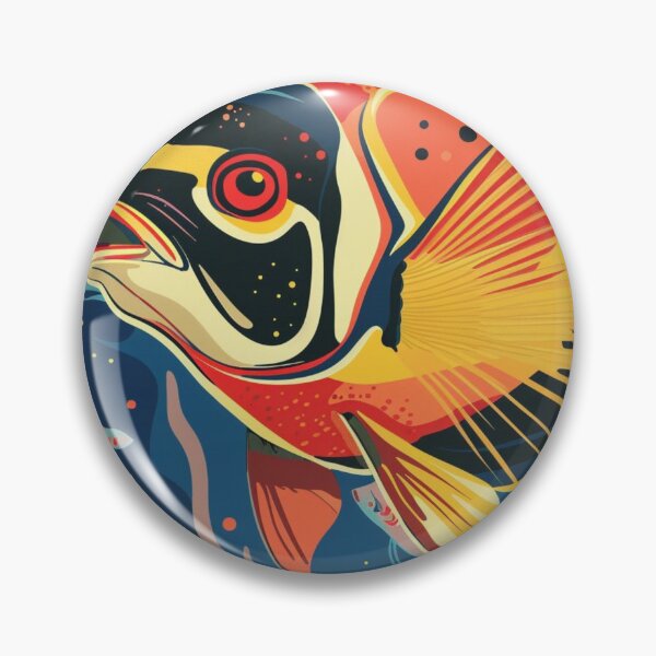 Item preview, Big colourful retro fish  designed and sold by Wildflow Creations.
