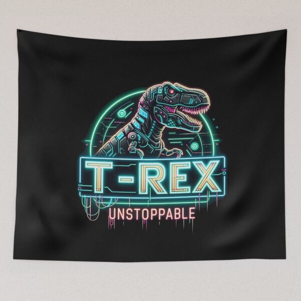 Item preview, T-Rex Unstoppable mechanical cyberpunk & neon lights designed and sold by Pawel Oska.