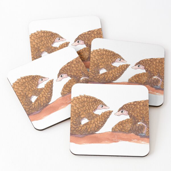 Item preview, Watercolor pangolin fight designed and sold by Chouetteplanete.
