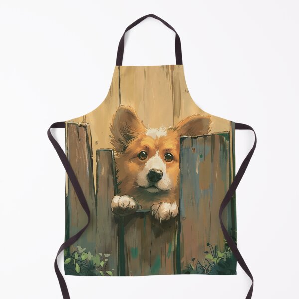 Item preview, Corgi dog looks out of the garden designed and sold by CorgiCuddle.