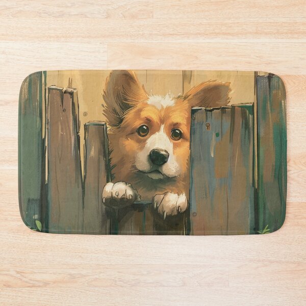 Item preview, Corgi dog looks out of the garden designed and sold by CorgiCuddle.