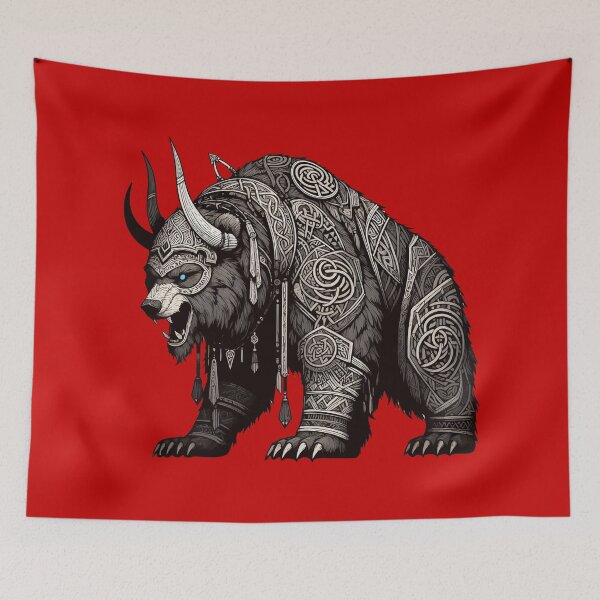 Item preview, Norse Mythology Viking Warrior Bear Berserker designed and sold by TomFrontierArt.