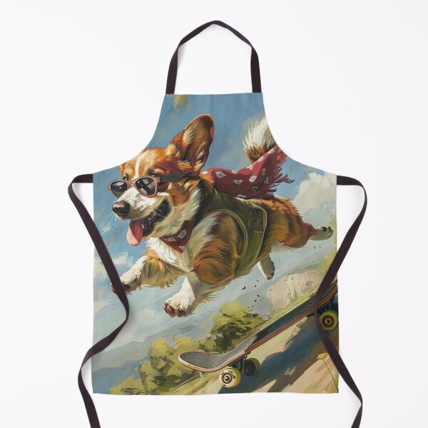 Item preview, Corgi dog rides a skateboard designed and sold by CorgiCuddle.