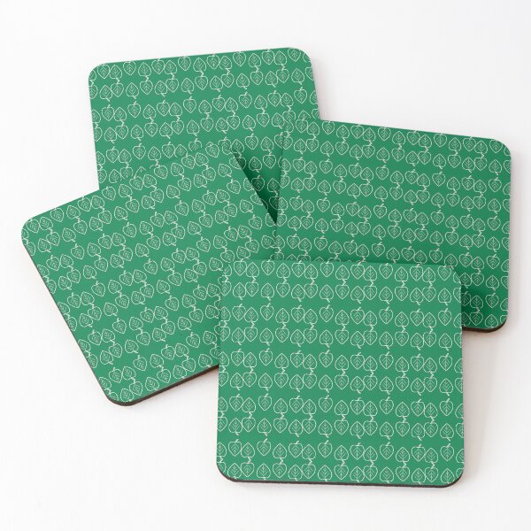Item preview, Birch Please, Leaf Me Be! Green Doodle Leaf Pattern on Green designed and sold by IraNiva.