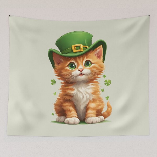 Item preview, Cute cat in st. patrick hat, cat lovers, animal lovers, st. patrick's day designed and sold by AnettPr.