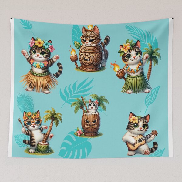 Item preview, Whiskers and Tikis designed and sold by ThatRandomJerk.