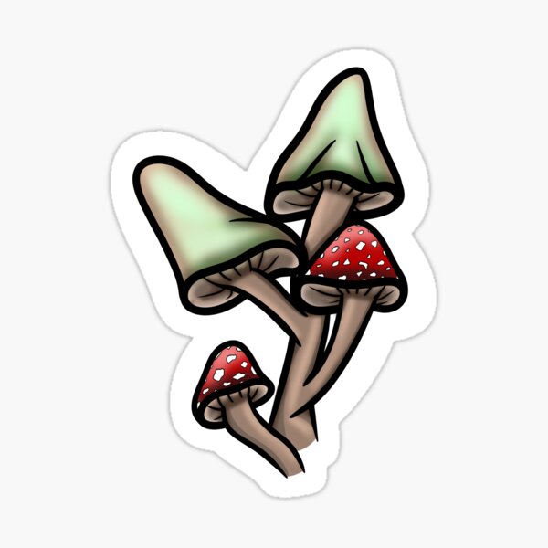 Item preview, Red And Green Mushrooms designed and sold by ShaeRaindrop.