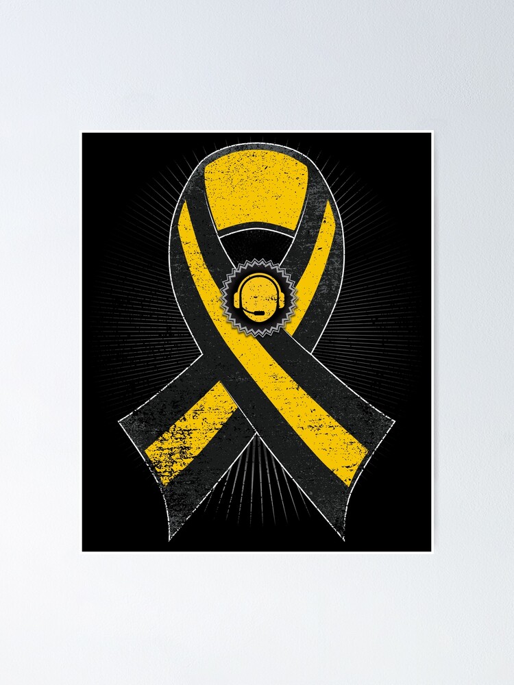 Dispatcher ribbon thin gold line printed in black on 7/8 gold single face  satin