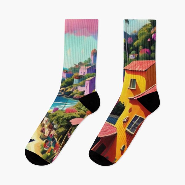 Item preview, Tropical Bliss: Caribbean Hillside Village designed and sold by Colloquializms.