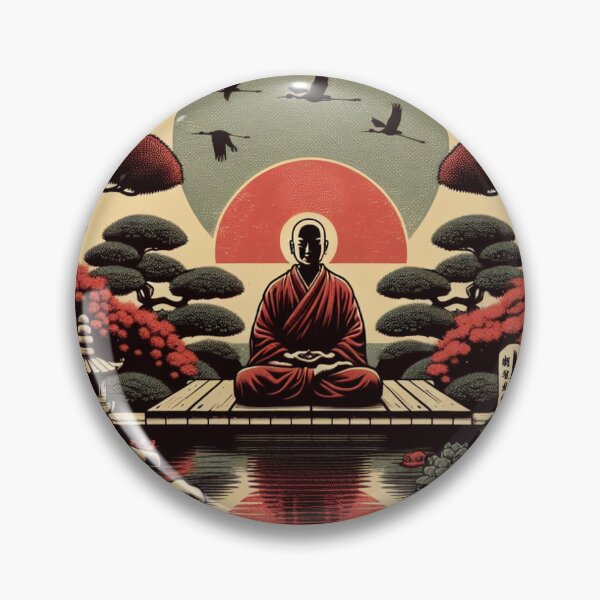 Item preview, Vintage Rice Paper Japanese Shinto Priest Nature Print designed and sold by HippieFarms11.