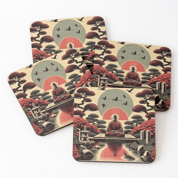 Item preview, Vintage Rice Paper Japanese Shinto Priest Nature Print designed and sold by HippieFarms11.