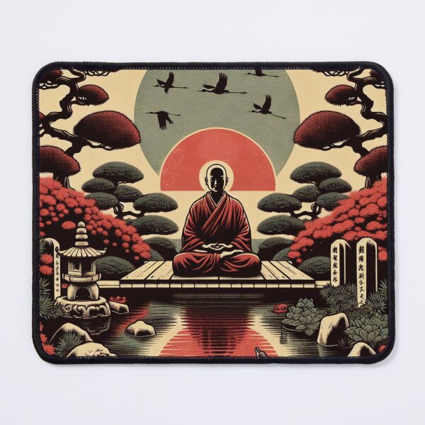 Item preview, Vintage Rice Paper Japanese Shinto Priest Nature Print designed and sold by HippieFarms11.