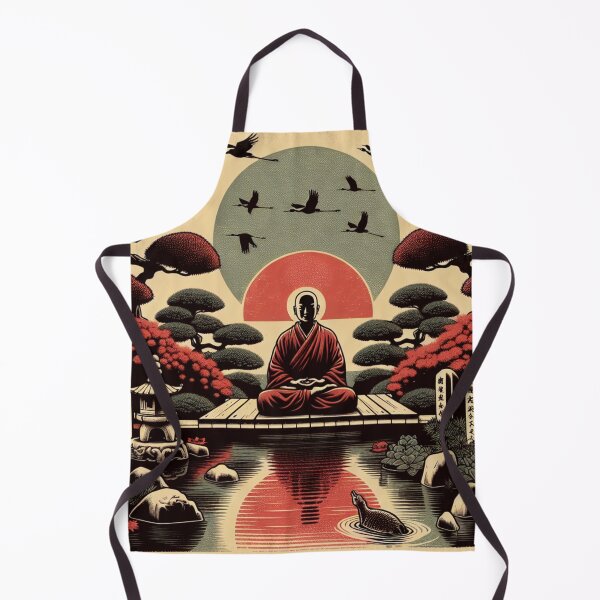 Item preview, Vintage Rice Paper Japanese Shinto Priest Nature Print designed and sold by HippieFarms11.