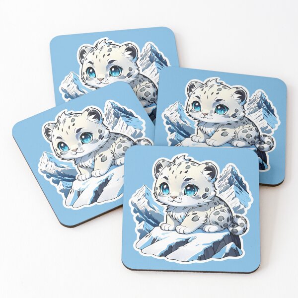 Item preview, Kawaii Cute Snow Leopard Cub in the snow mountains  designed and sold by Irbisinthebox.