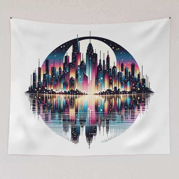 Item preview, City Skyline at Dusk, with Silhouetted Skyscrapers designed and sold by Philip-p22.