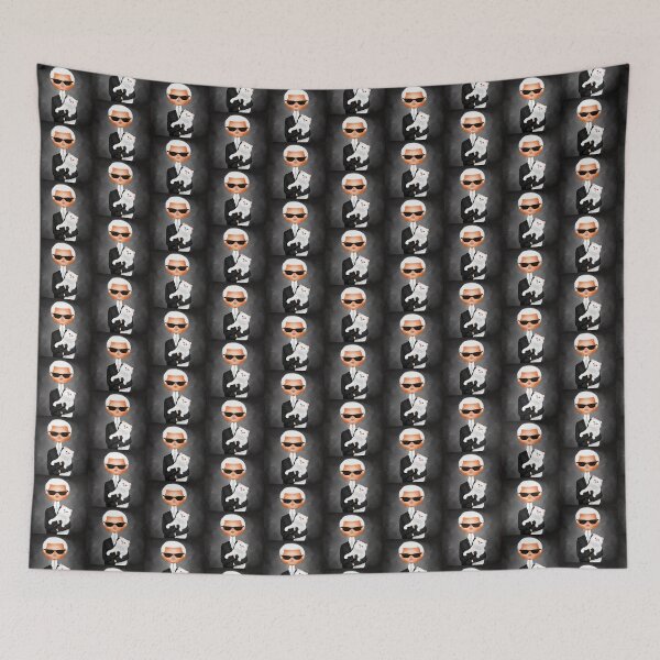 Item preview, Karl Lagerfeld with cat fashion illustration designed and sold by Art-by-Nika.