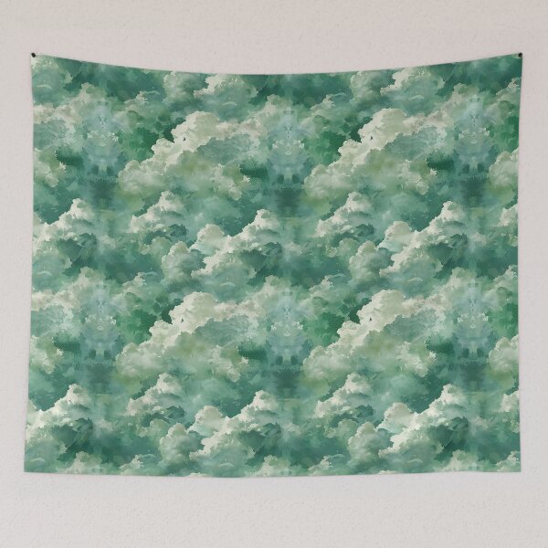 Item preview, Green Dramatic Clouds, Seamless Pattern designed and sold by patternicco.