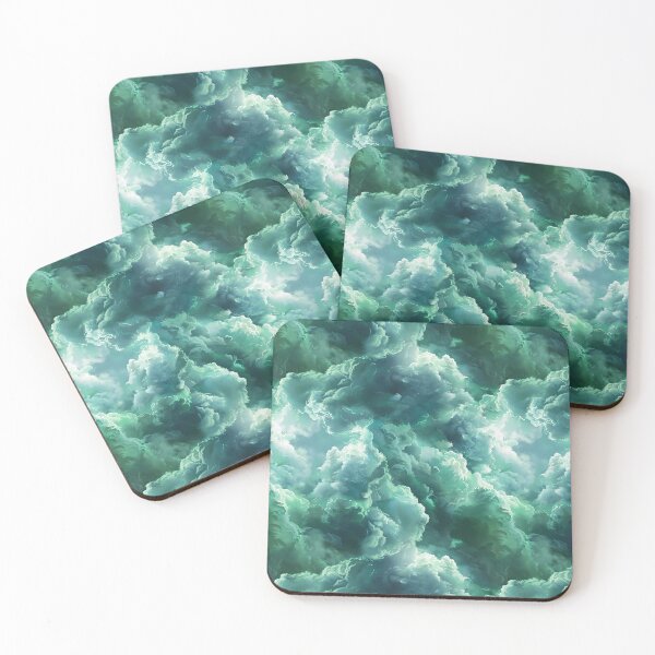 Item preview, Green Atmospheric Clouds, Seamless Pattern designed and sold by patternicco.