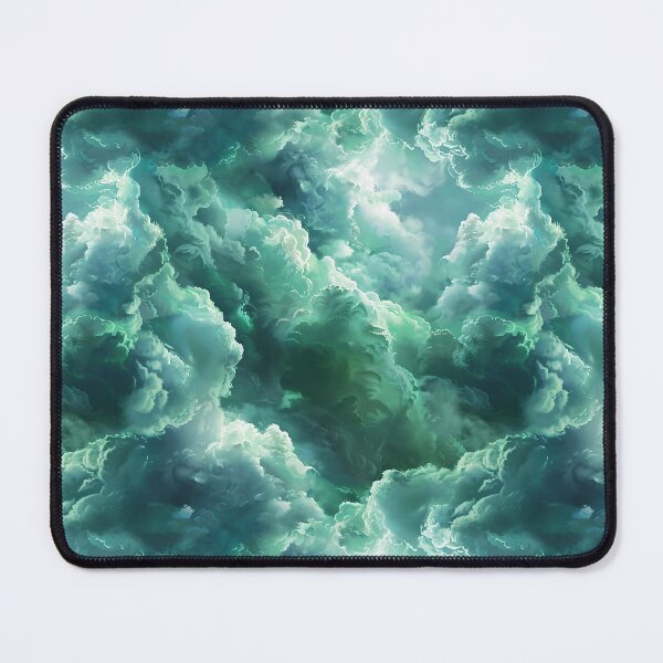 Item preview, Green Atmospheric Clouds, Seamless Pattern designed and sold by patternicco.