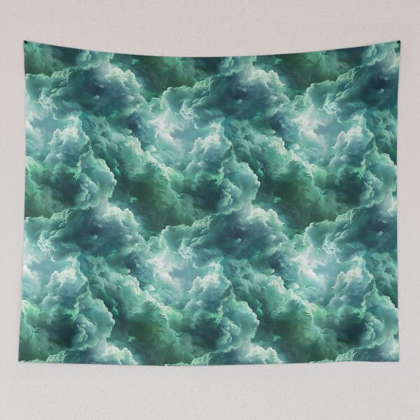 Item preview, Green Atmospheric Clouds, Seamless Pattern designed and sold by patternicco.