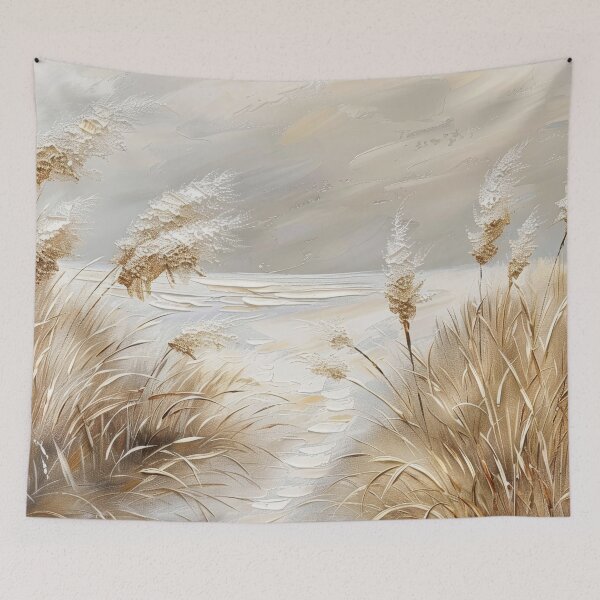 Item preview, Sea Oats Beach Scenery Neutral Print designed and sold by MargaretWiktor.