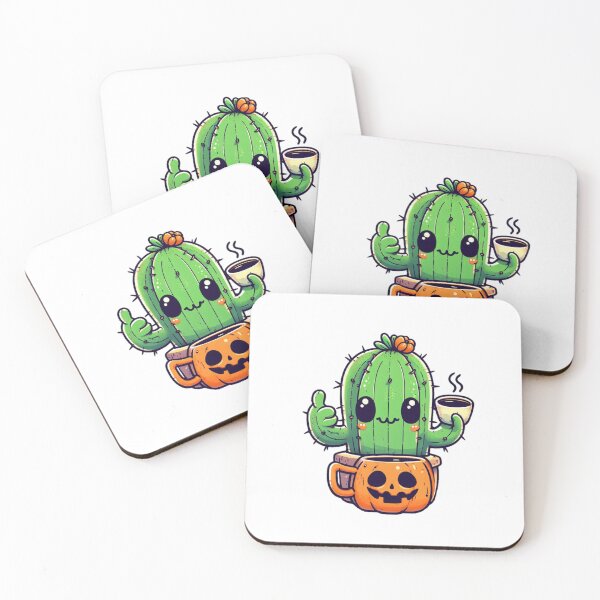 Item preview, Happy cactus with his pumpkin mug. designed and sold by Redmoonshine.