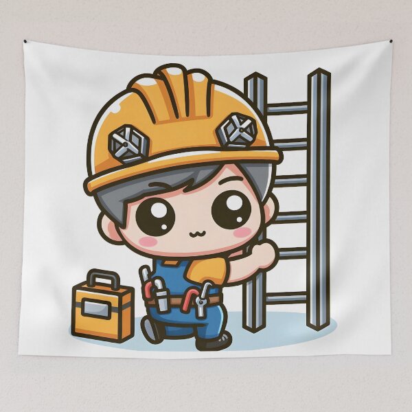 Item preview, Kawaii Mechanic: Wearing A Hard Hat designed and sold by CanvasCutie.