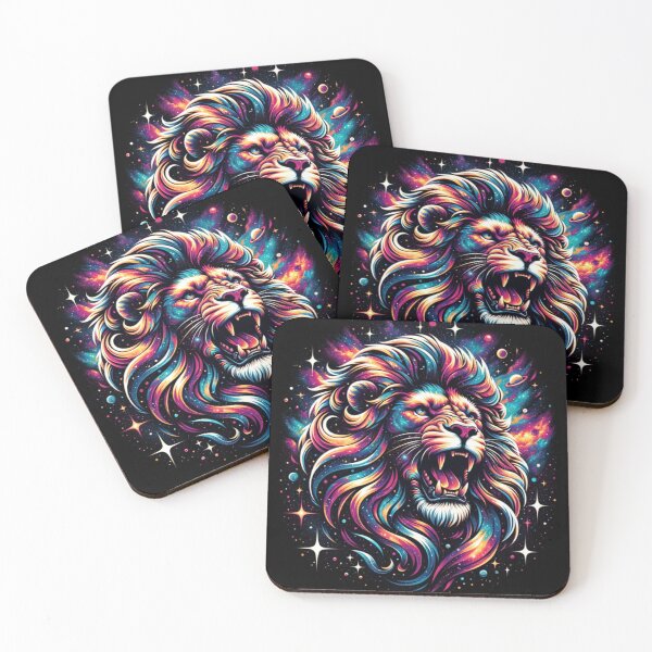 Item preview, Roaring Lion with a Mane Made of Swirling Galaxies  designed and sold by Philip-p22.