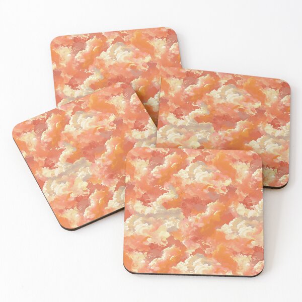 Item preview, Orange Anime Clouds, Seamless Pattern designed and sold by patternicco.