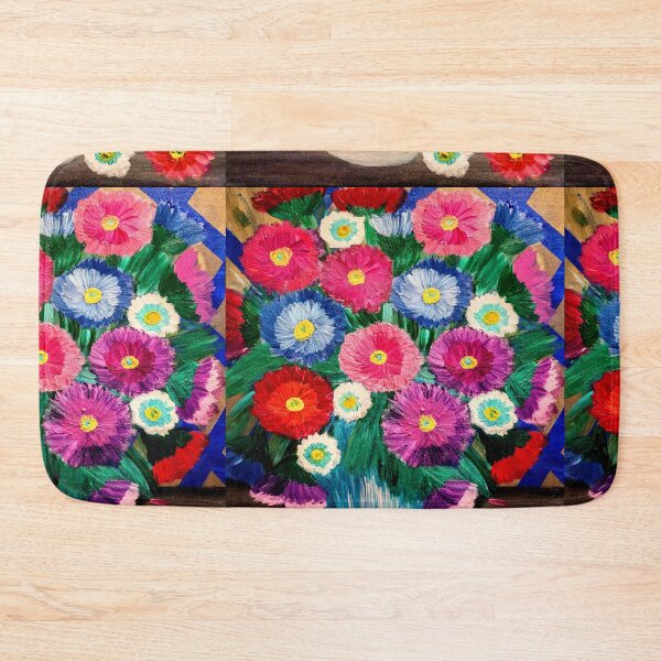 Item preview,  flowers set against a multi-color layer background in a tall glass vase  designed and sold by kkartwork.