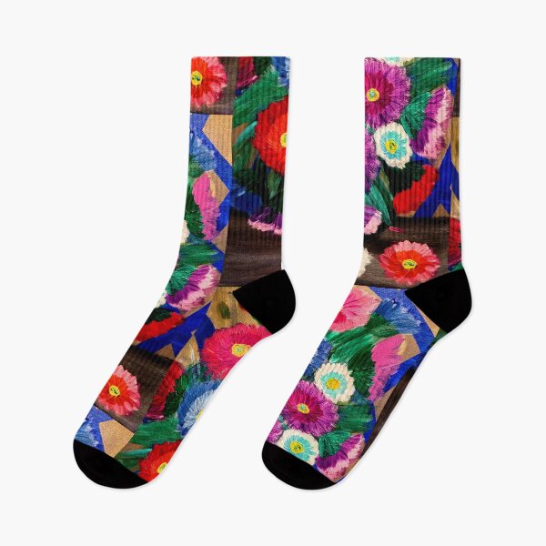 Item preview,  flowers set against a multi-color layer background in a tall glass vase  designed and sold by kkartwork.