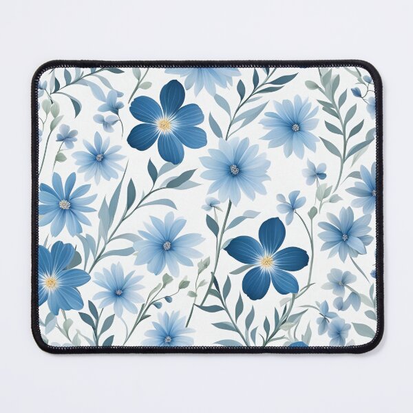 Item preview, A Delicate Pastel Blue Floral Pattern designed and sold by Warriorgal.