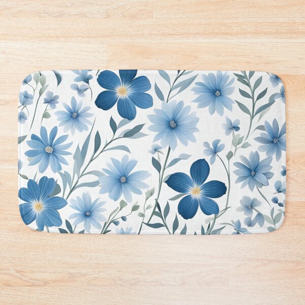 Item preview, A Delicate Pastel Blue Floral Pattern designed and sold by Warriorgal.