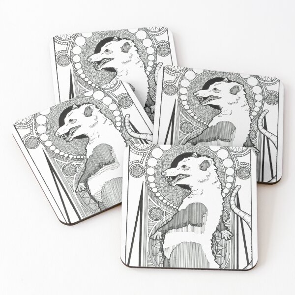 Item preview, Art Nouveau Opossum Pen and Ink Drawing designed and sold by ChalkleyMatlack.