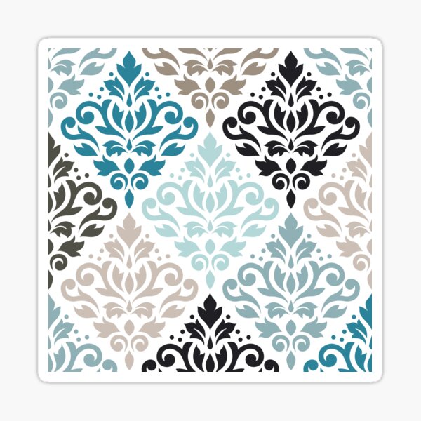 Sticker Vintage Damask Seamless Pattern