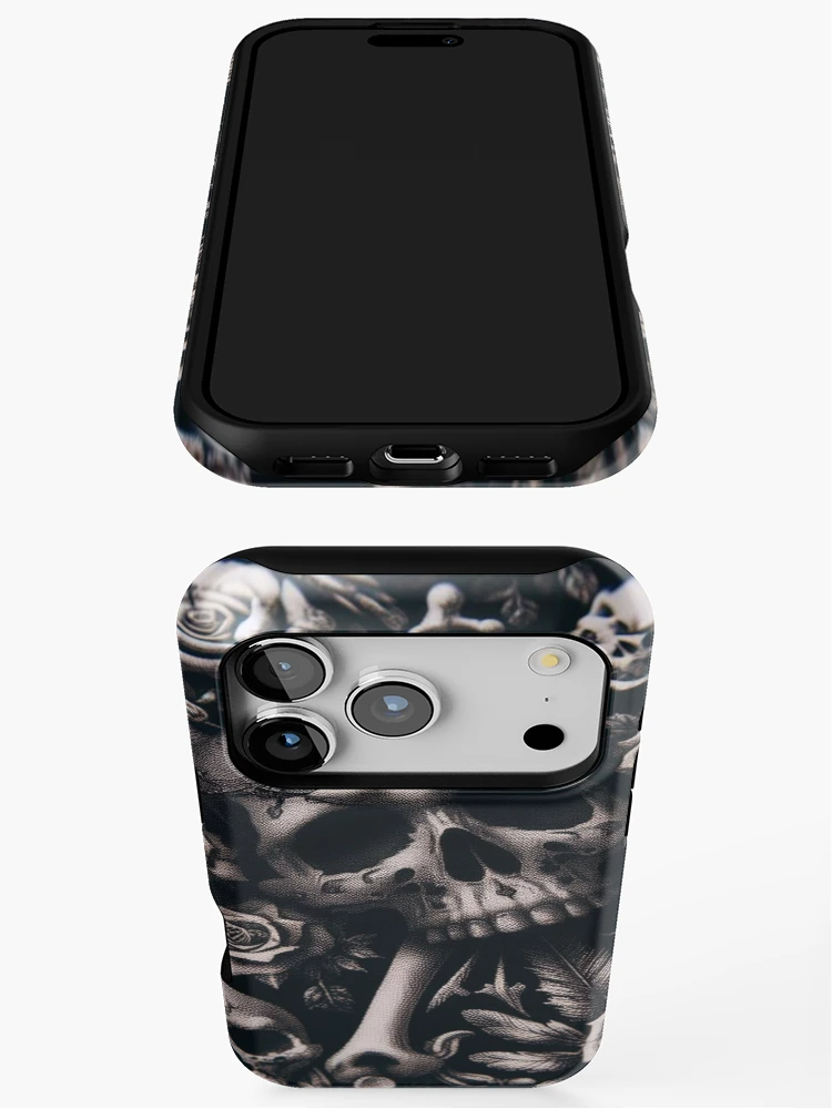 Thumbnail 3 of 4, iPhone Case, Obsidian Reverie: Gothic Pattern designed and sold by Rui Fernandes.