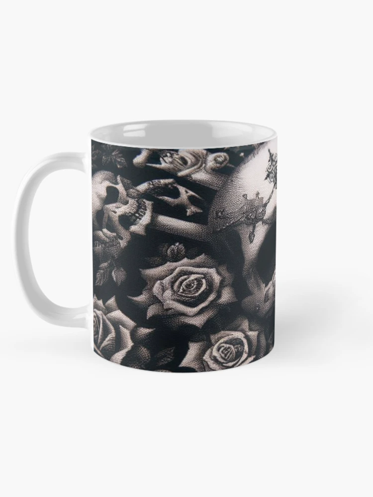 Thumbnail 5 of 6, Coffee Mug, Obsidian Reverie: Gothic Pattern designed and sold by Rui Fernandes.