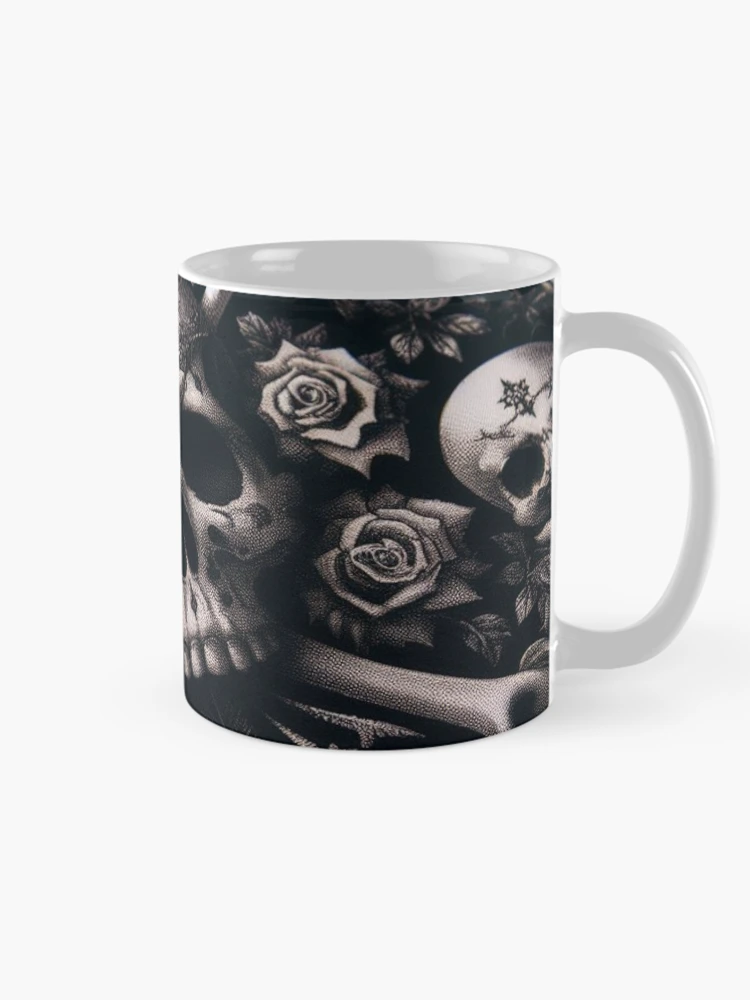 Thumbnail 3 of 6, Coffee Mug, Obsidian Reverie: Gothic Pattern designed and sold by Rui Fernandes.