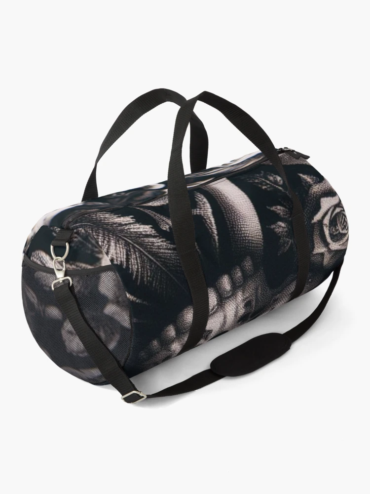 Thumbnail 2 of 3, Duffle Bag, Obsidian Reverie: Gothic Pattern designed and sold by Rui Fernandes.