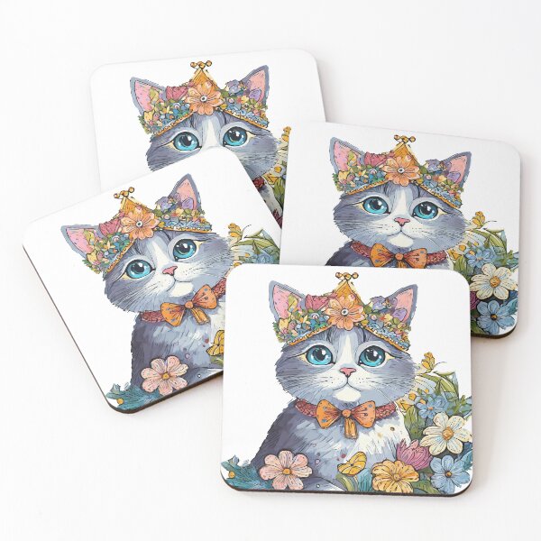 Item preview, Kitten Floral Queen designed and sold by omerfdln34.