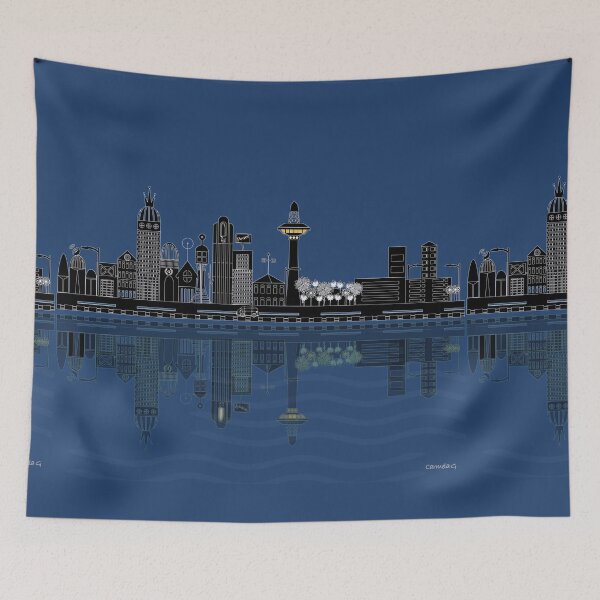 Item preview, Reflection of the night skyline designed and sold by Carmelagaminde.