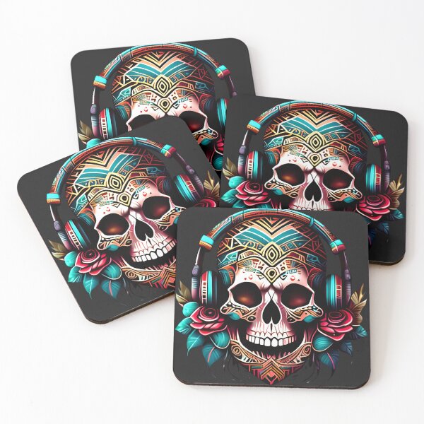 Item preview, Tribal Headphone Music Skull designed and sold by Chubuter.