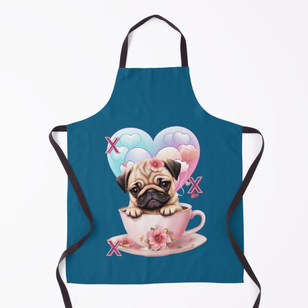 Item preview, Adorable Pug in a pink cup and saucer with xxx and a heart designed and sold by Lizathome.