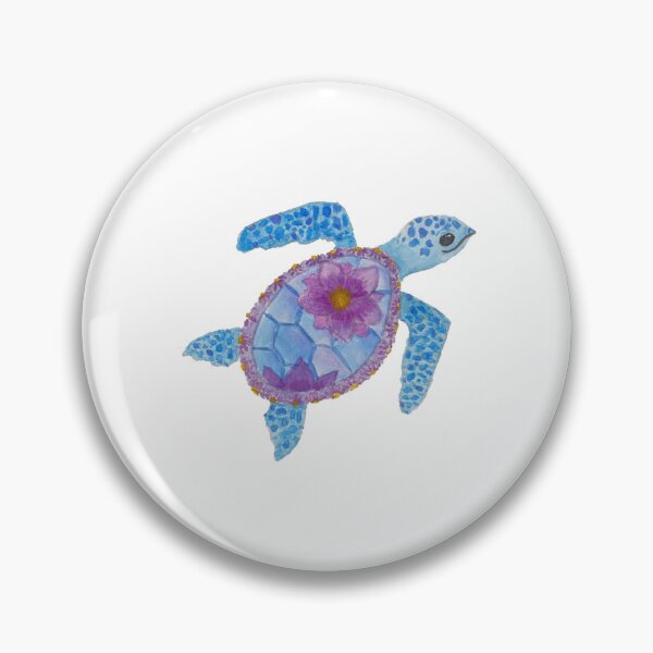 Item preview, Watercolor sea turtle decorated with flowers designed and sold by ErinMichelle55.