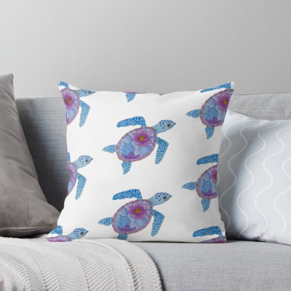 Item preview, Watercolor sea turtle decorated with flowers designed and sold by ErinMichelle55.