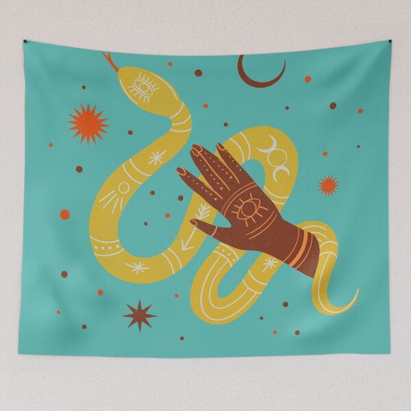 Item preview,   Pattern drawing design with a yellow snake and hand designed and sold by SweetLimeShop.