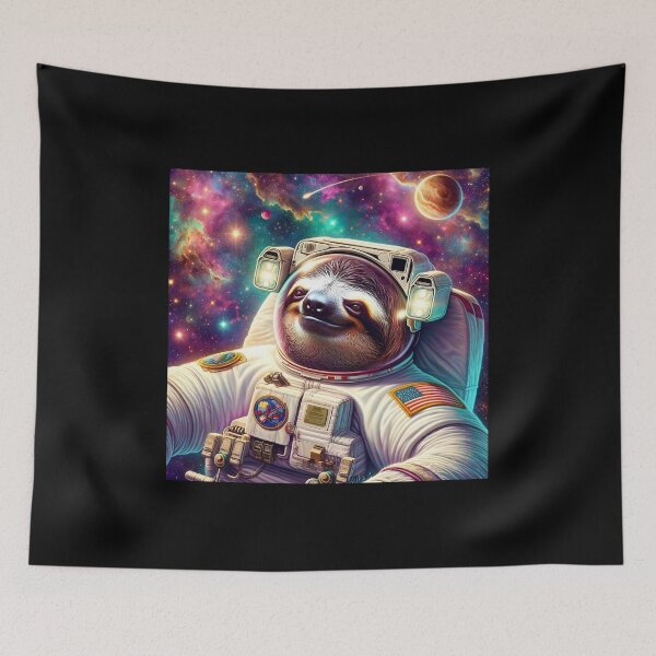 Item preview, Sloth in Spacesuit Floating in Space designed and sold by Fun-N-Cool-Tees.